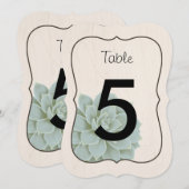 Rustieke succulententafel nummers kaart (Voorkant / Achterkant)