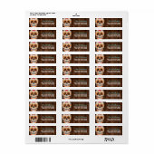 Rustieke suikerschedel Dag van de Doden Halloween Etiket (Full Sheet)