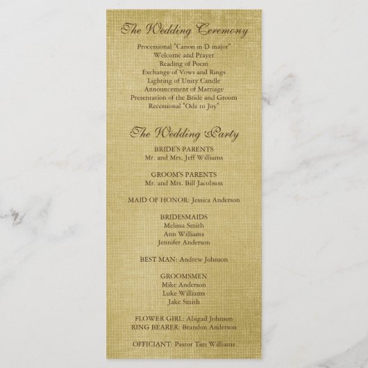 Rustieke Sunflower Swirls Wedding Programma Programmakaart (Achterkant)