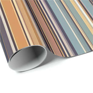 Rustieke Sunset Stripes Gift Wrap – Warm Midcentur Cadeaupapier
