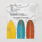 Rustieke Surfer Typografie Verjaardagsuitnodiging Flyer (Achterkant)