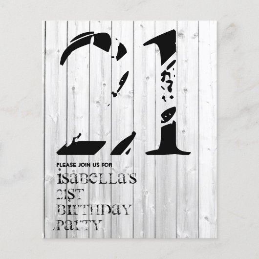 Rustieke Surfer Typografie Verjaardagsuitnodiging Flyer (Voorkant)