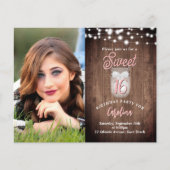 Rustieke Sweet 16 Mason Jar Lights Verjaardag Uitn (Voorkant)