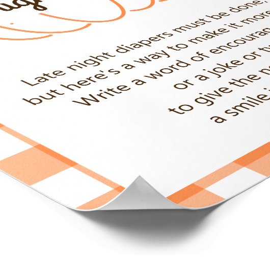 Rustieke Sweet Pumpkin Baby shower Late Night Luie Poster (Hoek)