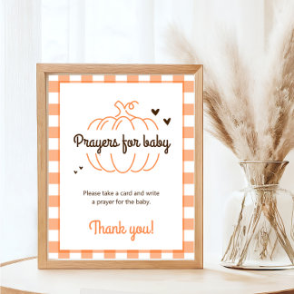 Rustieke Sweet Pumpkin Baby shower Prayers voor Ba Poster
