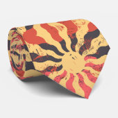 Rustieke symmetrische zon stropdas (Opgerold)