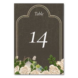 Rustieke Tafel Nummer kaart rozen en korstmossen b