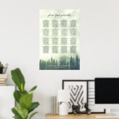Rustieke tafelindeling groen bos bruiloft 16 tafel poster (Thuiskantoor)