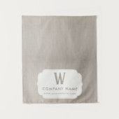 Rustieke tafelloper banner beige linnen wandkleed (Voorkant)