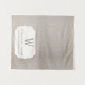 Rustieke tafelloper banner beige linnen wandkleed (Voorkant (horizontaal))