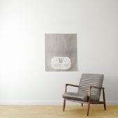 Rustieke tafelloper banner beige linnen wandkleed (In situ)