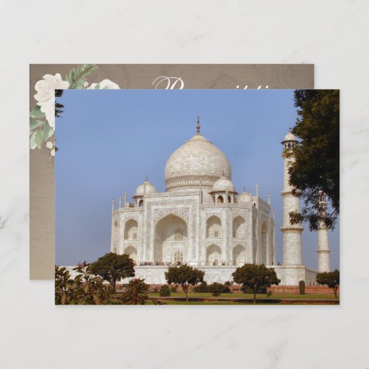 Rustieke Taj Mahal India Bruids douche spel Postca Briefkaart (Voorkant / Achterkant)