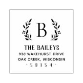 Rustieke tak familie monogram adres stempel (Afrduk)