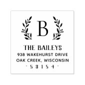 Rustieke tak familie monogram adres stempel (Design)