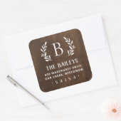 Rustieke tak familie Monogram retour adres label (Envelop)