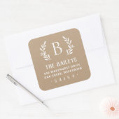 Rustieke tak familie Monogram retour adres label (Envelop)