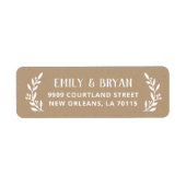 Rustieke tak Faux Kraft bruiloft retouradres Etiket (Voorkant)