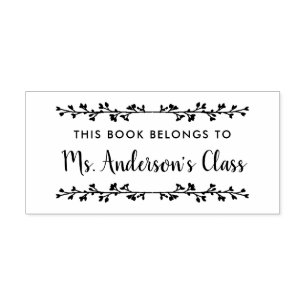 Rustieke tak leraar Bookplate Label Rubberstempel