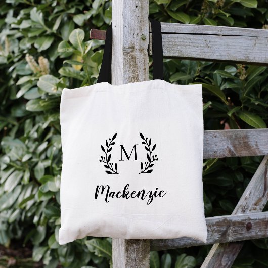 Rustieke tak monogram tote bag