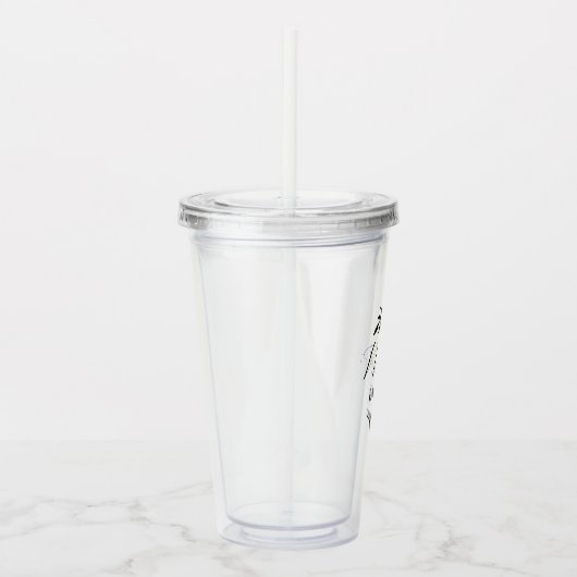 Rustieke tak Mrs Monogram bruidscadeau Acryl Drinkbeker (Rechts)