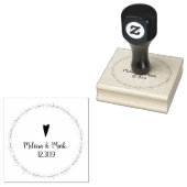 Rustieke Tak Ronde Hart Trouw Rubberstempel (Gestempeld)