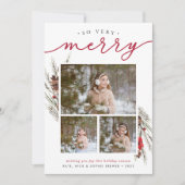 Rustieke tak | Vakantiefotocollagekaart Feestdagenkaart (Voorkant)