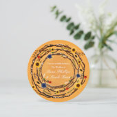 Rustieke takken & bloemengele bruiloft uitnodiging (Staand voorkant)