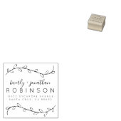 Rustieke takken & Elegant Script Retouradres Rubberstempel (Gestempeld)