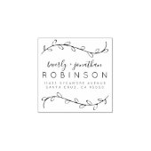 Rustieke takken & Elegant Script Retouradres Rubberstempel (Afrduk)