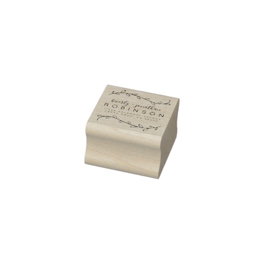 Rustieke takken & Elegant Script Retouradres Rubberstempel (Stempel)