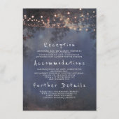 Rustieke takken en lichten bruiloft details invoeg informatiekaartje (Voorkant)