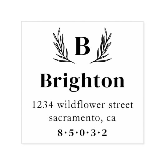 Rustieke takken familie Monogram retouradres Zelfinktende Stempel (Design)