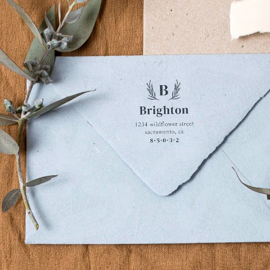 Rustieke takken familie Monogram retouradres Zelfinktende Stempel