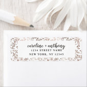 Rustieke takken koper bruiloft retour adres etiket (Insitu)