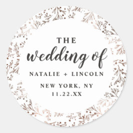 Rustieke takken koperen Folie herfst herfst bruilo Ronde Sticker