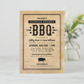 Rustieke Tan BBQ Bruiloft Koppels Douche Kaart (Staand voorkant)