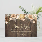 Rustieke Tan Bird Wood Country Wedding Dank u Bedankkaart (Staand voorkant)