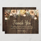 Rustieke Tan Bird Wood Country Wedding Dank u Bedankkaart (Voorkant / Achterkant)