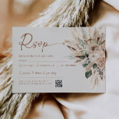 Rustieke Tan Boho Trouw RSVP Kaart Respons QR Code