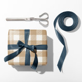 Rustieke Tan Buffalo Plaid Cadeaupapier