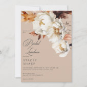 Rustieke Tan & Cream Herfst Bloemen & bladeren Lun Kaart (Voorkant)