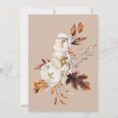 Rustieke Tan & Cream Herfst Bloemen & bladeren Lun Kaart (Achterkant)