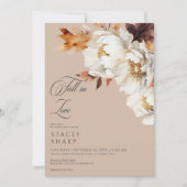 Rustieke Tan Cream Herfst In Love Floral Vrijgezel Kaart (Voorkant)