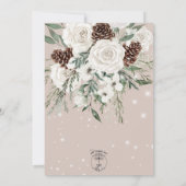 Rustieke Tan Pine Winter Sparkle Bruiloft Kaart (Achterkant)