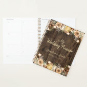 Rustieke Tan Vogel Hout Land Bruiloft Planner (Display)