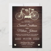 rustieke tandem fiets bruiloft uitnodiging (Voorkant)
