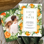Rustieke Tangerine Citrus Sinaasappel Fotobruiloft Save The Date