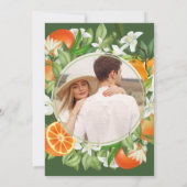 Rustieke Tangerine Citrus Sinaasappel Fotobruiloft Save The Date (Achterkant)