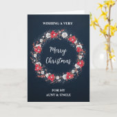 Rustieke tante en oom Vrolijk Kerstfeest Kaart (Gele Bloem)