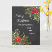 Rustieke tante en oom Vrolijk Kerstfeest Kaart (Gele Bloem)